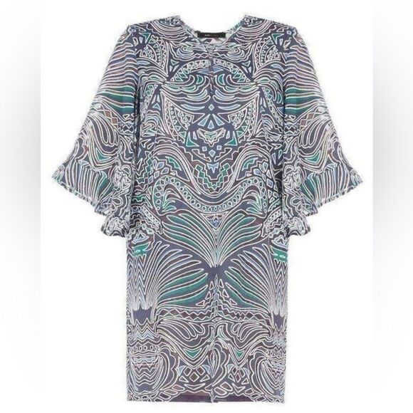 NWT BCBGMAXAZRIA Abstract Patterned Shift Dress PTP 20”-21” - Picture 1 of 5